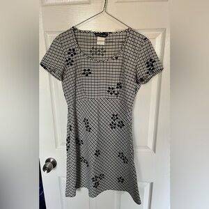 Y2K whimsygoth black and white plaid mini dress